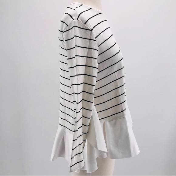 English Factory Striped Ruffle Peplum Hem Top NWT - Picture 2 of 5